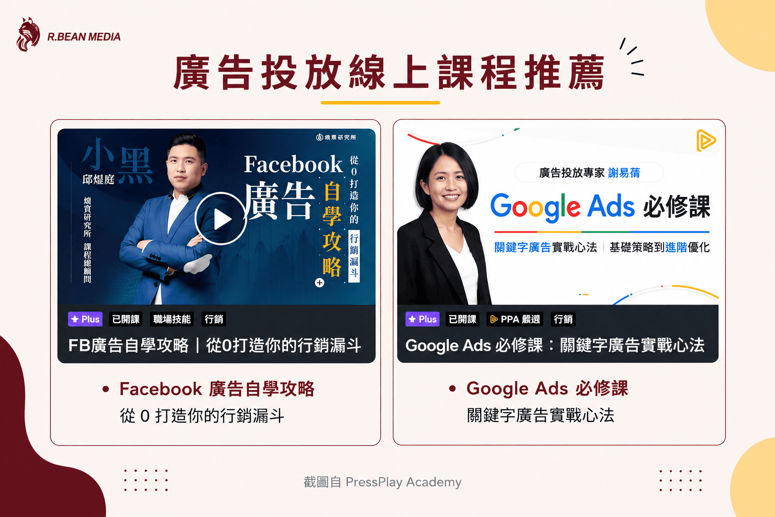 廣告投放線上課程推薦